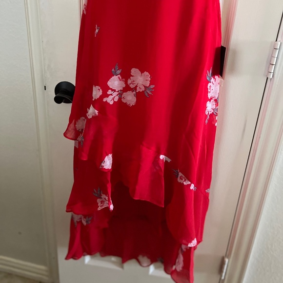Lulus Love in Bloom Red Floral Print Off-the-Shoulder High-Low Dress - Picture 7 of 7
